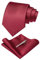 JEMYGINS Ensemble de cravates et mouchoir de poche de mariage pour homme - Couleur unie, Rouge profond, M