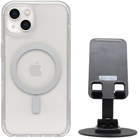 OtterBox Symmetry Schutzhülle mit MagSafe für iPhone 13 (nicht Mini/Pro/Pro Max) mit Desktop-Ständer, keine Einzelhandelsverpackung, transparent