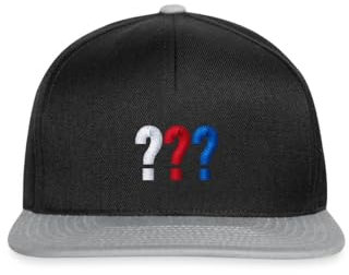 Spreadshirt Die DREI Fragezeichen Logo Stickerei Snapback Cap, One Size, Schwarz/Grau