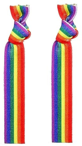 Pejlnd Accesorios del orgullo gay LGBT – 10 pulseras de orgullo arco iris, pulsera unisex de la amistad, elástica a granel, nudo arco iris, accesorios para el cabello para hombres, mujeres y