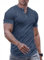 Meilicloth Henley Shirts for Men Short Sleeve Gym T Shirt Silm Fit Casual V Neck Top Blue