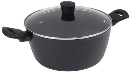 Russell Hobbs RH03266EU7 Verde Thermocollar 28cm Stockpot with Lid – Healthy Ceramic Non-Stick Coating, PFAS-Free, Recycled Aluminum Body Soup Pot, Side Handles, Temperature Indicator Cookware