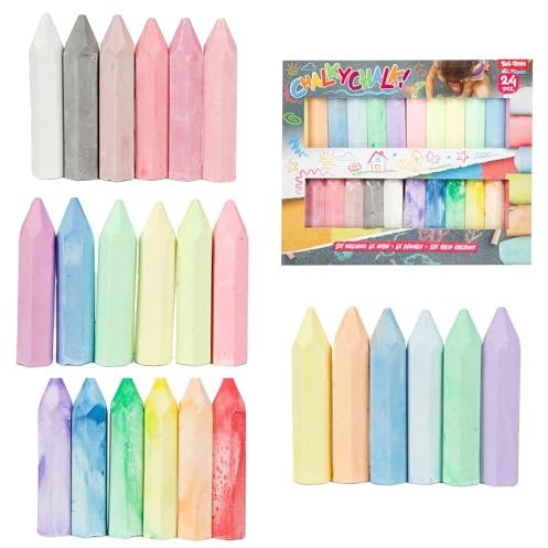 Toi-Toys Lot de 24 craies de rue aux couleurs vives