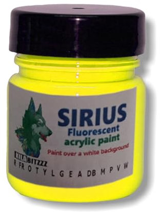 ZUPERPAINT Sirius - Pintura acrílica fluorescente de, 14 colores (amarillo, 100 ml)