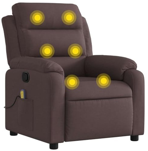 vidaXL Massagesessel Dunkelbraun Stoff
