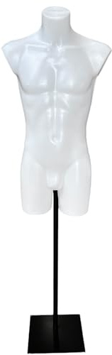 The Shopfitting Shop Buste de mannequin de sport pour homme Blanc