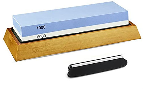 ISCBAFYX Messerschärfer Whetstone Side Girt Küchenschärfstein Schleifstein Ölstein Honwerkzeug 240/600/800/1000/3000/6000 Set (Farbe: 1000 6000 Standset)