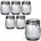 gouveo Lot de 6 bocaux de conservation de 750 ml, striés, avec bouchon à étrier, en verre, avec bouchon à étrier, pour la cuisine et la maison (BG750R)