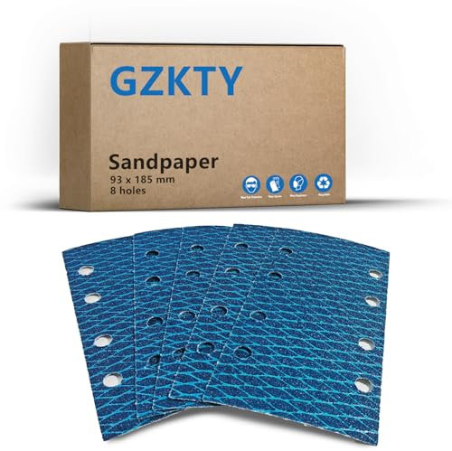 Schleifpapier Klett 93x185mm, 240 Körnung, 8 Löcher, für Schwingschleifer/Multischleifer, Holz/Metall/Kunststoff(40 Stück)