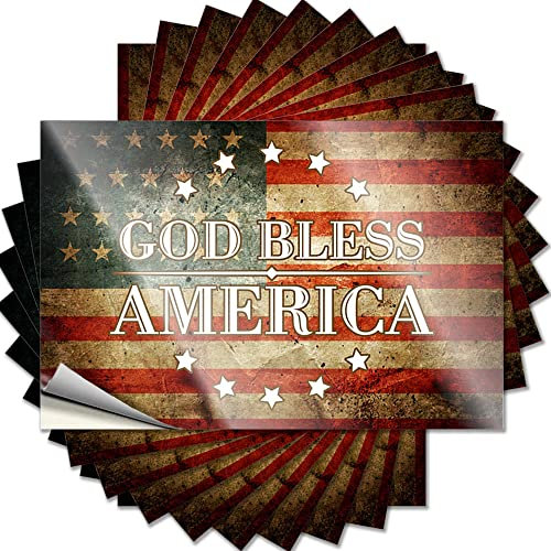 Aufkleber für Ihr Auto God Bless America, lustiger Aufkleber, 10 Stück, Werkzeugkasten-Aufkleber und Aufkleber, Auto-Bandaid-Aufkleber (6 x 9 cm)