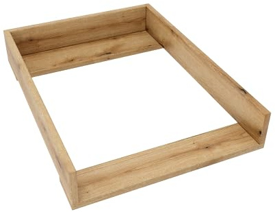regalik Wickelaufsatz für Kullen von IKEA für 40 cm Kommoden, Eiche | Abnehmbar Wickelkommode Aufsatz, Wickeltischaufsatz mit Geraden Frontplatten, einfache Montage, pflegeleicht, 72cm x 54cm