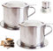 2Pcs Coffee Dripper Vietnamese Set Coffee Dripper Stainless Steel Coffee Dripper Set Includes Lid, Tray, Filter, Vietnamese Coffee Maker with Handle, Vietnamese Coffee