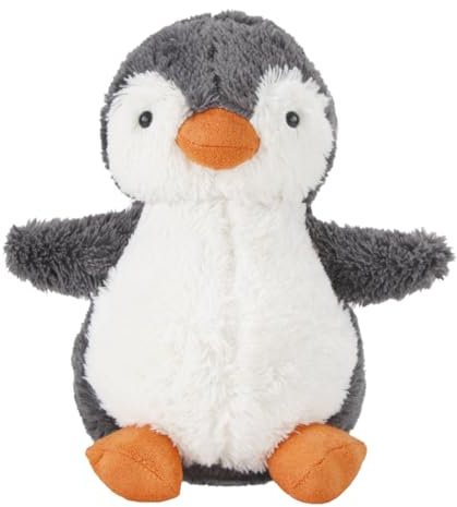 Aurasky Pinguin Kuscheltier Süß, Plüschtier 23cm zum Kuscheln & Spielen, Plüschpinguin Kissen Puppe Geschenk für Fans Kinder Mädchen Jungen (Grau)