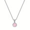 KBRPEY Collier Pendentif Rond Quartz Rose Argent Sterling Chaîne Vénitienne Bijou Élégant Accessoire Minimaliste