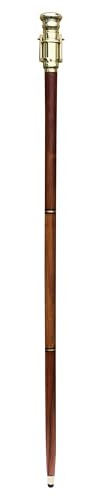 Spazierstock mit Teleskop Gehstock Holz/Messing 5x99cm Ø=5cm Sea-Club