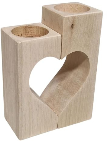 Playwood Teelichthalter Herz Motiv Buchenholz dekorativ 2-teilig