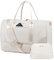LOVEVOOK Reisetasche Damen Weekender Bag mit Schuhfach & Nassfach, 2-teiliges Set Travel Duffle Sporttasche Groß, Handgepäck Tasche für Flugzeug Reisen Gym Yoga, Beige, L