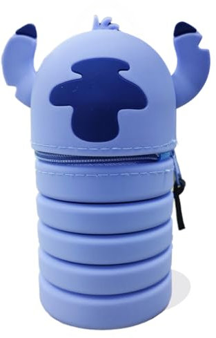 GDFJBG Federmäppchen 2 in 1 aus welchem Silicon,Kawaii Cartoon Stand Up Federmäppchen für Schreibwaren Unisex Kapazität Mäppchen Kosmetiktasche Bleistifttasche (Augen Öffnen Strecken)