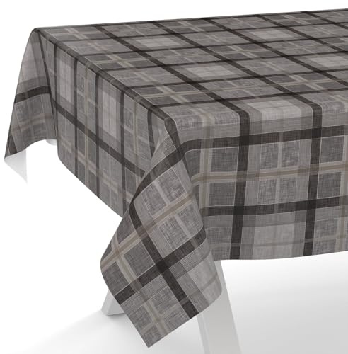ANRO Wachstuchtischdecke Wachstischdecke Wachstuch Tischdecke abwaschbar Gartentischdecke Rustikal Karo 100x140cm Schnittkante