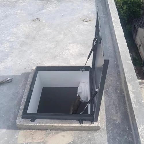 Customizable Window Well Covers, Large/Small Roof Hatch for Attic/Basement for Shading, Aluminum Alloy Maintenance Hatch Cover for Outside(32x32inch/81x81cm)