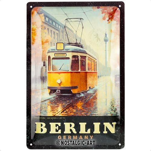 Nostalgic-Art Retro Blechschild, 20 x 30 cm, Berlin Tram – Souvenir & Geschenk-Idee, aus Metall, Vintage Design, Blechschilder Sprüche
