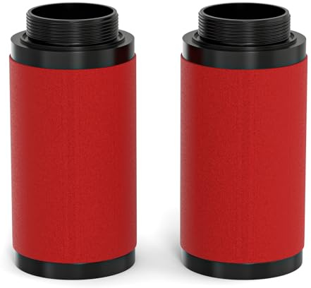 MEANLIN MEASURE 2 PCS Industrielles 3-stufiges Lufttrocknungssystem 0.01-Mikron-Rotfilter-Ersatzkartuschen-Set 1.46 x 2.95 Sedimentwasserfilter