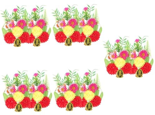 Milisten 5 Sätze Grabblumen Dekoration Künstliche Blumenstrauß Für Grabstein Realistische Blumen Für Friedhofsdeko Grabgestecke Für Besondere Anlässe 2 Stücke * 5