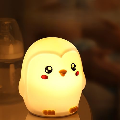 AWSOLAR Nachtlicht Pinguin, Silikon Nachtlicht Kinder Dimmbar