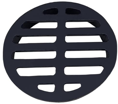 LIGUOYI Bodenablauf Runde Gitterabdeckung, Gusseisen Ablaufgitter 75mm 83mm 160mm 250mm Drain Cover Filter Ablaufabdeckung Für Den Außenbereich Steckbar, Schwarz Pflegeleicht(160mm)