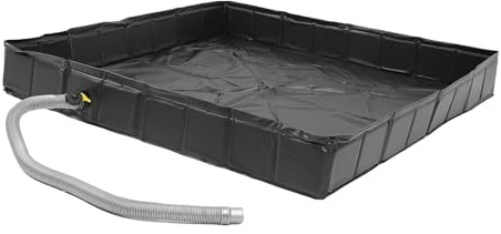 Keenso Bac de Douche Portable, Base de Douche Pliable en PVC de 41 X 41 X 6 Pouces avec Tuyau de Vidange de 1 M, pour Camping-car, Camping, Plage, Extérieure