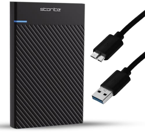 Storite Disque Dur Externe 1 to USB 3.0 Plug & Play pour Le Jeu | Disque dur portable et léger, stockage de sauvegarde de données pour ordinateur portable, PC, Mac, ordinateur de bureau