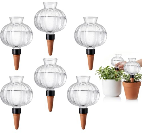 6 bolas de riego, sistema de riego automático, bola de riego transparente de 500 ml, dispensador de agua para plantas, riego automático para interior y exterior, riego de plantas en vacaciones