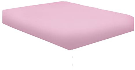 Spannbettlaken, extra tief aus 100% ägyptischer Baumwolle, extra 40 cm, Kingsize, Rosa