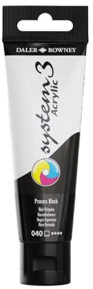 Daler-Rowney System3 Acrylic Paint, Plastic Tube, 2oz - 59 ml, Process Black
