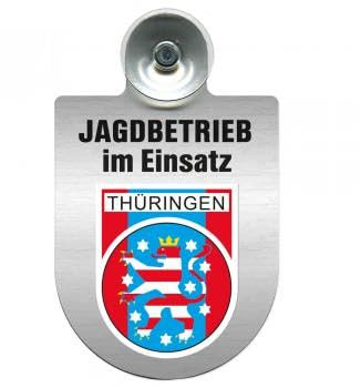 Einsatzschild Windschutzscheibe incl. Saugnapf - Jagdbetrieb im Einsatz - 309730 - incl. Regionen nach Wahl Farbe Region Thüringen