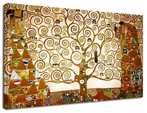 Grafic Quadro Klimt L'Albero della Vita - Gustav Klimt The Tree of Life Quadro stampa su tela canvas con o senza telaio (CM 130X76, QUADRO CON TELAIO IN LEGNO)