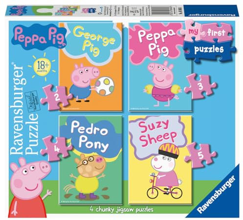 Ravensburger Peppa Pig My First Jigsaw Puzzles (2, 3, 4 & 5 Pieces) Educational Toys Toddlers Age 18 Months And Up