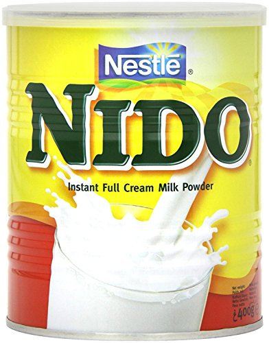 Nestlé Nido Leche en Polvo Entera - Crema Instantánea para Bebidas de Café y Té - Lata 400 g - Paquete de 6