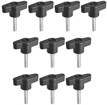sourcing map 10 Stück Sternschraube Sternkopf Sterngriff Klemmknopf Gewinde T-Form M5 x 25 mm