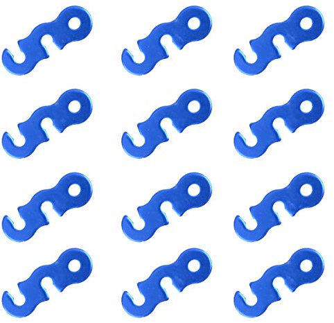 Azarxis 12 Stück Dreieck Zeltspanner, Aluminiumlegierung Zeltspanner Seilspanner Leichtgewicht für Zelt Outdoor Wandern Camping Picknick (Blau (Dreilochform) - 12 Stück)
