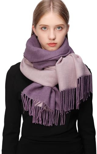 RIIQIICHY Sciarpa Regalo Donna Compleanno Invernale Viola Pashmina Scialle Caldo Sciarpone Inverno Stola Elegante