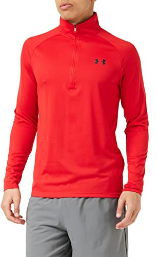 Under Armour Men's Tech 2.0 1/2 Zip-up Long Sleeve T-shirt Sweatshirt, Red (602)/Black, 4XL Tall