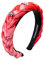 Alpenflüstern Trachten-Haarreif Samt Flechtoptik & Strass-Edelweiß - Damen Haarschmuck rutschfest, Haarband geflochten fürs Dirndl (rosa-rot schimmernd) ADV129