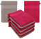 Betz 10 Stück Waschhandschuhe Frottee Waschhandschuh Palermo 100% Baumwolle Waschlappen Set Größe 16 x 21 cm Farbe Cranberry - Stone