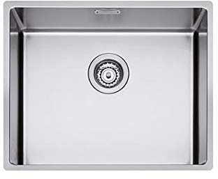 Fregadero de cocina Plados MR5400 de acero inoxidable cepillado con un cuenco para instalación Filotop