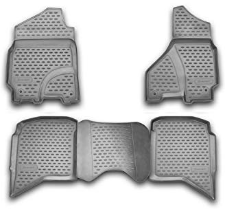 Element Gummimatten Passgenaue Fußmatten Dodge RAM 1500/2500/3500 Crew Cab 2002-2012 4tlg, Schwarz, 120x80x80