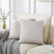 OMMATO Samt Kissenbezug 40x40 cm Silber Gold Kissenbezüge Dekorative Kissenhülle Dekokissen für Sofa Schlafzimmer Wohnzimmer Weiß 2 Stück