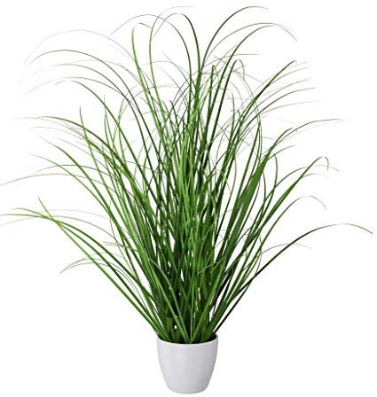 Gasper Kunstpflanze Grasbusch im weißen Kunststofftopf, Farbe: Grün, in der Höhe: 50 cm, 104093-40