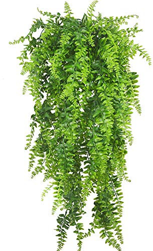Künstliche Hängepflanzen, Katzenbaum, künstliche Reben, künstlicher Efeu, Farn, Grünpflanzen, Blätter, Rattan, Rebe, Farne, Blumen, für den Außenbereich, Dekoration, 2 Stück