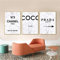 SSHABC Mode marbre Prada Citations Affiche Noir Blanc Vogue Plume Femme Mur Art Toile Peinture Photos pour Salon décor / 40x60cmx3 pièces/Pas de Cadre Salle de séjour